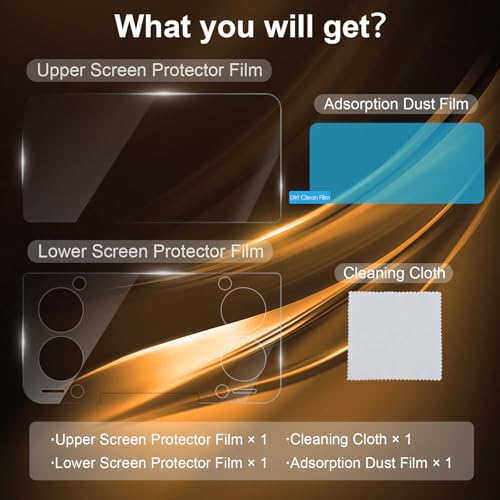 Screen Protector Compatible with AYN THOR Handheld Console- Tempered Glass for Dual Screens, Scratch-Resistant & High-Definition (Upper screen + lower screen)