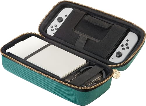 R.D.S. INDUSTRIES, INC. – Game Traveler Deluxe Licensed System Case Designed for Nintendo Switch or OLED, Legend of Zelda Tears of the Kingdom, Green Medium (NNS4000G)
