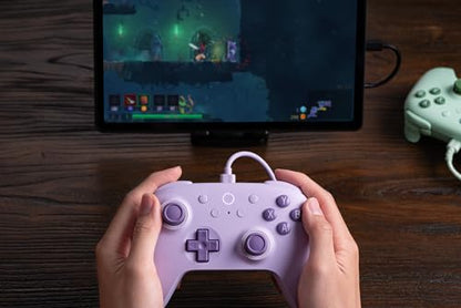 8BitDo Ultimate 2C Wired Controller for Windows PC and Android, with 1000Hz Polling Rate, Hall Effect Joysticks and Hall Triggers, and Remappable L4/R4 Bumpers (Purple) - color: Purple