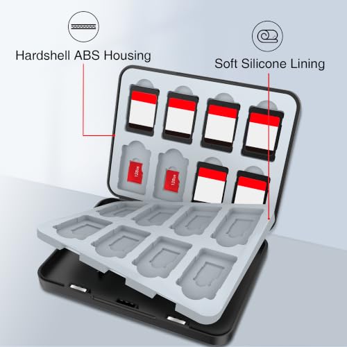 HEIYING Switch Game Card Case for Nintendo Switch 2/ OLED / Lite,Custom Pattern Memory Games Holder Case with 16 Game Card Slots and 16 Micro SD Cards Slots - color: Game Console