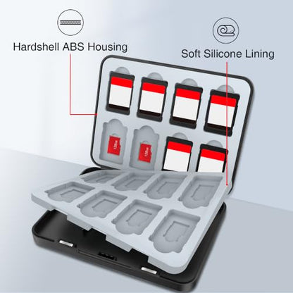 HEIYING Switch Game Card Case for Nintendo Switch 2/ OLED / Lite,Custom Pattern Memory Games Holder Case with 16 Game Card Slots and 16 Micro SD Cards Slots - color: Game Console