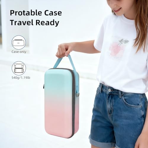 FIWWAT Carrying Case for Nintendo Switch 2 2025, 12 Game Card Slots, Large Capacity Hard Travel Protective Case for Switch 2 Console Accessories Pro Controller, Dock, Pink&Blue - color: Pink-Blue Gradient