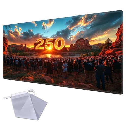Canyon Sunrise 250 Playmat for TCG Playmat - USA 250th Anniversary Commemorative Edition, 1776-2026 Patriotic Card Game Mat, Anti-Slip Desk Pad Large Gaming Playmat Compatible with MTG - color: Canyon Sunrise 250, size: 28" x 16" Regular