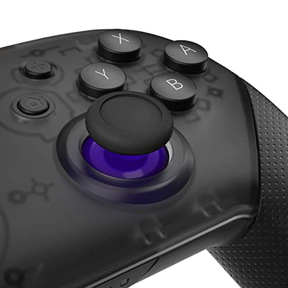 eXtremeRate Purple & Black Custom 3D Joystick Thumbsticks with Cross Screwdriver, Replacement Analog Thumb Sticks for Nintendo Switch Pro Controller - color: Black & Purple