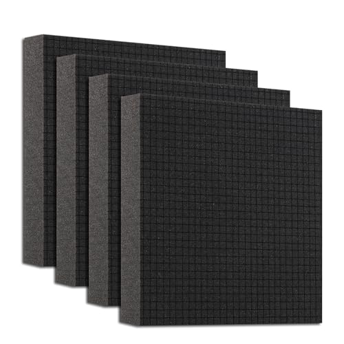 QDYMXUN Pre-Cubed Pick & Pluck Foam Sheets - 4-Pack (12"x12"x2") Polyurethane Apart Insert Pads Liners for Toolboxes, Storage Drawer and Crafts - size: 4Pack 12'' x 12'' x 2''