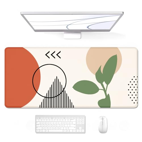 Auhoahsil Large Mouse Pad, XXL Gaming Mousepad, Desk Mat for Desktop, Thick Rubber, Big & Long Size, Stitched Edges, Full Desk Pad for Laptop & Computer, Extended 31.5 x 11.8 in, Boho Abstract Art - color: 14 Abstract Sunset, size: 31.5L x 11.8W inches