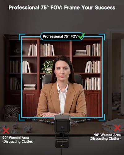 AOC 4K Webcam for PC, Sony Sensor, 1080P 60FPS Streaming Camera with PDAF | Computer Camera for Zoom/Mac/Switch 2, Privacy Cover, Plug & Play, 75° FOV, Tripod, USB A-C Adapter Included