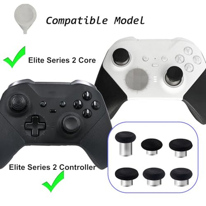 7 in 1 Metal Magnetic Thumbsticks for Xbox Elite Series 2 Controller,Swappable Magnetic Analog Stick Joystick Replacement for Xbox Elite Series 2/Elite Series 2 Core + 1 Tool(Black)