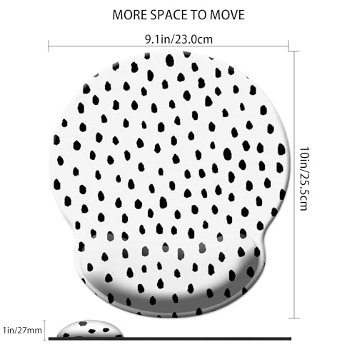 Mouse Pad Wrist Support,Ergonomic Mouse Pad with Wrist Rest,Comfortable Mousepad with Smooth Wrist Rest,Pain Relief Mouse Pads for Non-Slip Base,Computer,Laptop,Office & Home(Black Spots) - color: Black Spots