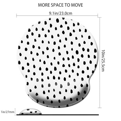 Mouse Pad Wrist Support,Ergonomic Mouse Pad with Wrist Rest,Comfortable Mousepad with Smooth Wrist Rest,Pain Relief Mouse Pads for Non-Slip Base,Computer,Laptop,Office & Home(Black Spots) - color: Black Spots