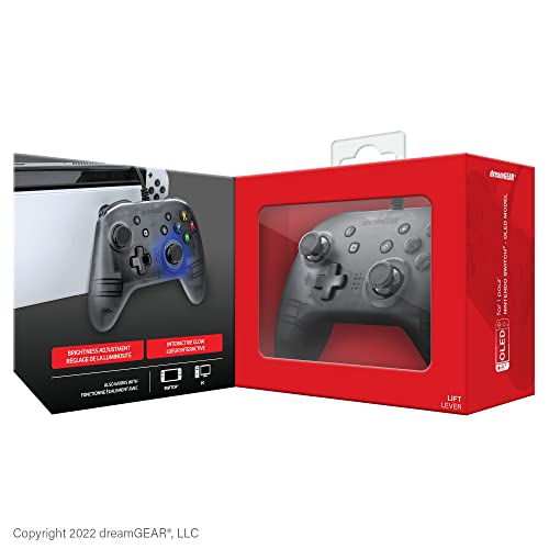 dreamGEAR Shadow Wired Pro Controller for Nintendo Switch: Ergonomic Grips and Glow Effect, Multi-Button Turbo, 10FT USB-A Cable/Switch OLED