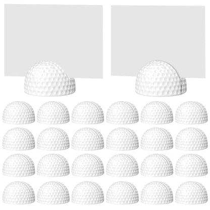 Leinuosen 24 Pcs Resin Golf Base Centerpieces Place Card Holder Half Golf Ball Shaped Table Number Holder Name Place Photo Stand for Office Menu Events Wedding Party - style: Half Golf Ball