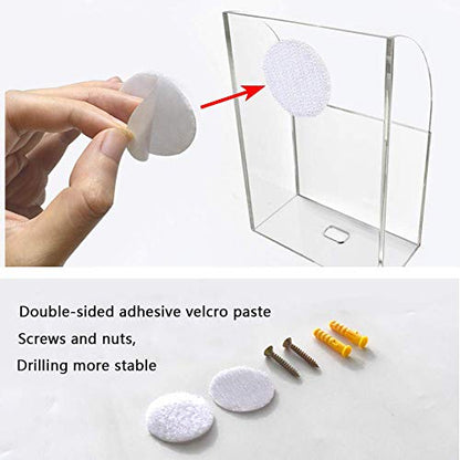 VANCORE Clear Wall Mounted Charging Phone Holder Smart Phone Station TV Remote Control Holder Wall Box (3 Holes) - color: 3 Holes