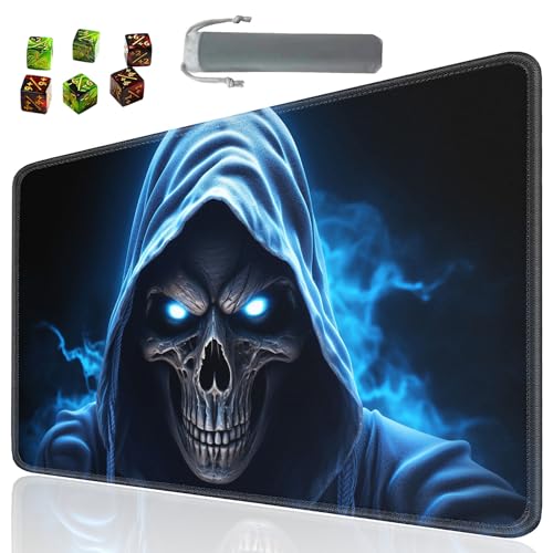 Board Game for TCG Playmat Table Mats Games Size 60X35 cm Mousepad Compatible for MTG RPG CCG Trading Card Game Play mats with 6 Dice (Playmat 27) Skeleton - color: SOTW-playmats-1-27