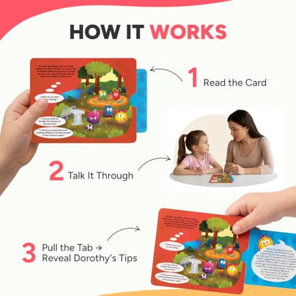 Kidrox What Would You Do? Flashcards – 20 Emotional Intelligence Scenarios for Kids Ages 4+ | Pull-Tab Cards | Practice Empathy & Problem-Solving with Dorothy | Psychologist-Developed - style: What Would You Do?