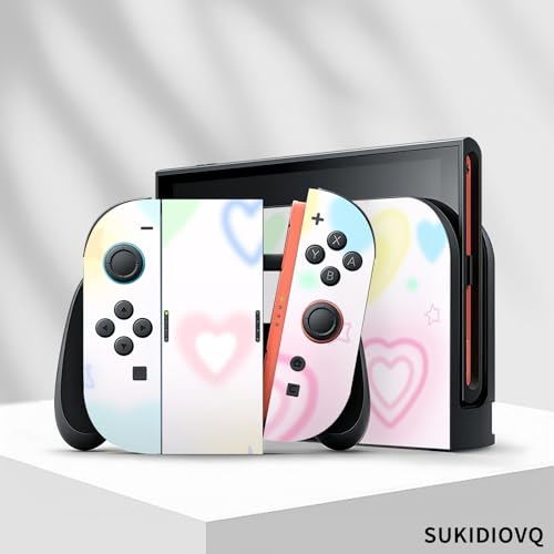 for Nintendo Switch 2 Skin Wrap Cover Decal Sticker Wrap Vinyl Mixed-Color Pattern (Heart Pattern) - color: Heart pattern
