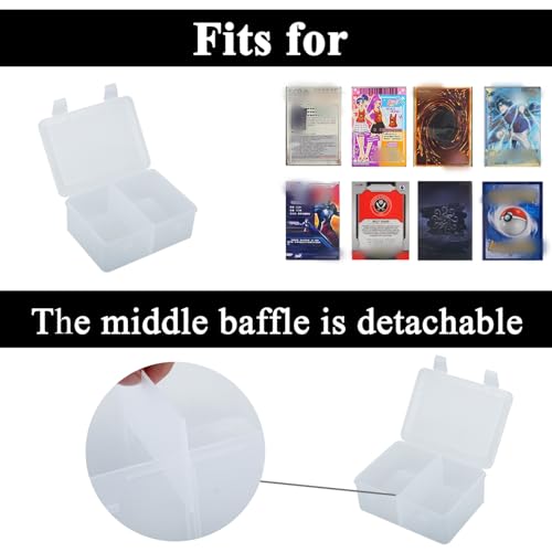 1000-1600 Card Storage Box, Clear Trading Card Holder Carrying Case 1+4 Card Deck Box for MTG, Yu-Gi-Oh Games Cards, Baseball Football NBA Sports Cards (L-14.3x10.6x2.92, S-6.5x4.96x2.4 inch) - color: Clear (1+4 Boxes)