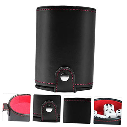 Toddmomy 1 Set Double Layer Leather Dice Cup with Dice Professional Container for Table Games Parties and Family Gatherings Convenient Storage for Easy Rolling