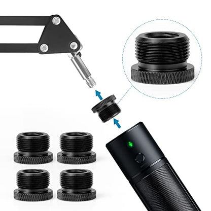 Mic Stand Adapter 3/8 Female to 5/8 Male Microphone Stand Adapter and 5/8 Female to 3/8 Male Mic Thread Adapter for Blue Yeti Snowball Boom Arm Mic Stand Mount to Tripod, Combo 8 Pack by ChromLives - color: black