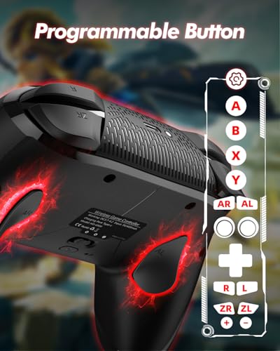 GMBACK Wireless Switch 2 Controller for Nintendo Switch 2/Switch/Lite/OLED | Bluetooth Gaming Controller for iPhone/Android/PC/Steam/Mac/iOS/iPad/TV with Macro/Vibration/Motion Control/Turbo/Wakeup - color: Obsidian Black