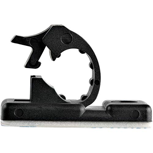 StarTech 100 Adhesive Cable Management Clips, Black, TAA, Sticky (CBMCC1) | Nylon Self Adhesive Clamp UL/94V-2 Fire Rated, Network/Ethernet/Office Desk/Computer Cord Organizer, Wire Holders - size: Small | 0.21 in. max. diameter