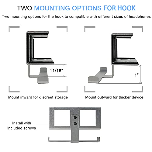 IFCASE Under Desk Laptop Mount & Headphone Holder with Adhesive & Screw, Hard Aluminum Under Table Desk Holder for Laptop, Mac mini, MacBook Pro (Silver) - color: Silver