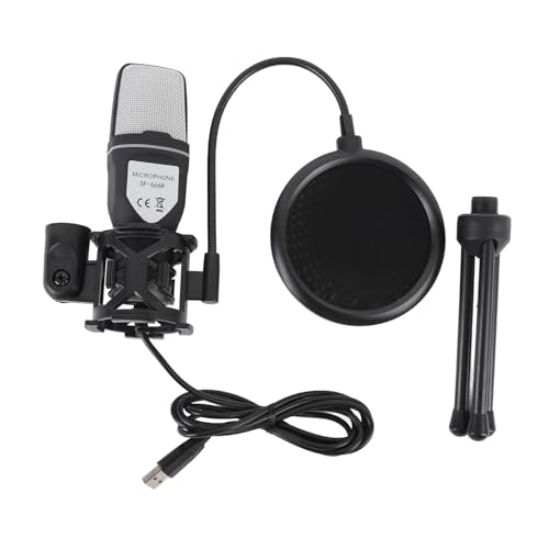 Asixxsix Gaming USB Microphone, Noise Cancellation Condenser Mic with RGB Light & Tripod Stand, Desktop Wired Gaming Microphone for Podcasts Videos, Streaming, PC, Computer