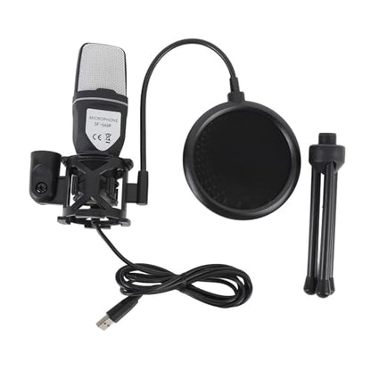 Focket Gaming Microphone, Noise Cancellation RGB Lighting USB Microphone for PC Podcast with Tripod Stand for Streaming Podcast Studio Recording Video Calls Music Creation