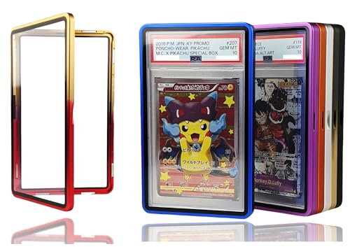 RedCap Magnetic Aluminum PSA Graded Card Holder 35PT Premium PSA Slab Protector Display Case with UV Resistant Glass Fits Standard PSA Graded Sports Trading Cards - Sun Storm - color: Sun Storm