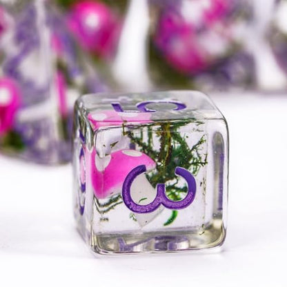 UDIXI Mushroom DND Dice Resin Polyhedral Dice Set for D&D RPG Tabletop Game | Velvet Storage Bag, DM Gift, for Dungeons and Dragons Role Playing Games Board Games - color: Mushroom Seaweed
