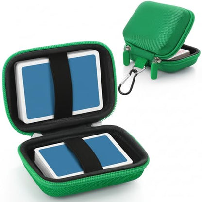 Sanwuta 2 Pcs Travel Card Games Case Playing Card Case EVA Hard Protective Storage Carrying Bag for Classic Playing Box Not Including Cards (Green) - color: Green