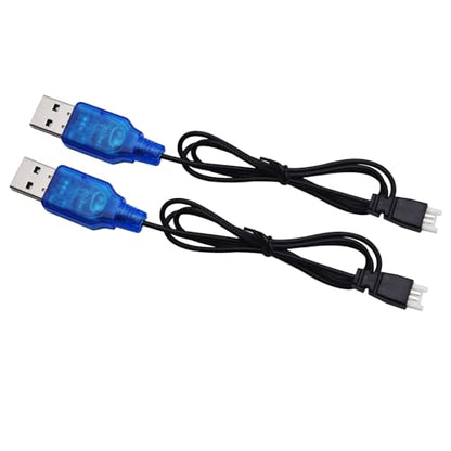 Blomiky 2 Pack 3.7V Lithium Battery USB Charge Cable with MX2.0 Plug Suitable for Some RC Airplane Shark Boat Helicopter Drone Battery / T12 USB