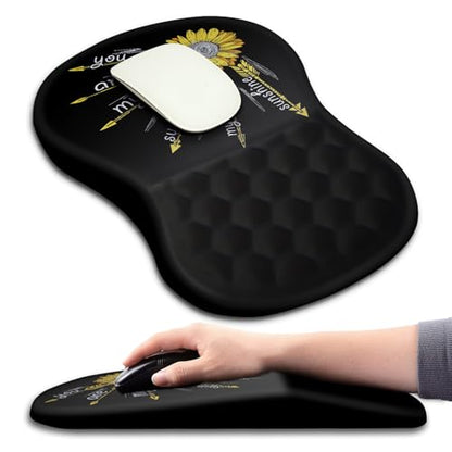 Hokafenle Ergonomic Mouse Pad Wrist Support with Massage Design, Wrist Rest Pain Relief Mousepad with Memory Foam&Non-Slip PU Base, Mouse Pads for Wireless Mouse & Desk (12x8 inch,Inspirational) - color: HK022-Inspirational