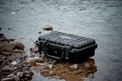 MEIJIA Portable All Weather Waterproof Protective Hard Case, Small Camera Case,Dry Case with Customizable Foam,Fit Use of Drones, Camera,Equipments, 11.65 ”x8.35”x3.78” - color: Elegant Black