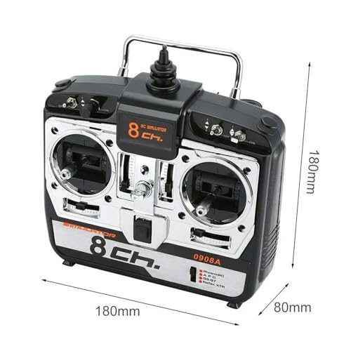 6CH 8CH RC Flight Simulator Controller Support,Compatible for G7 Phoenix 5.0 XTR Remote Control Helicopter Fixed-Wing Drone(8ch Left Throttle) - color: 8ch left throttle