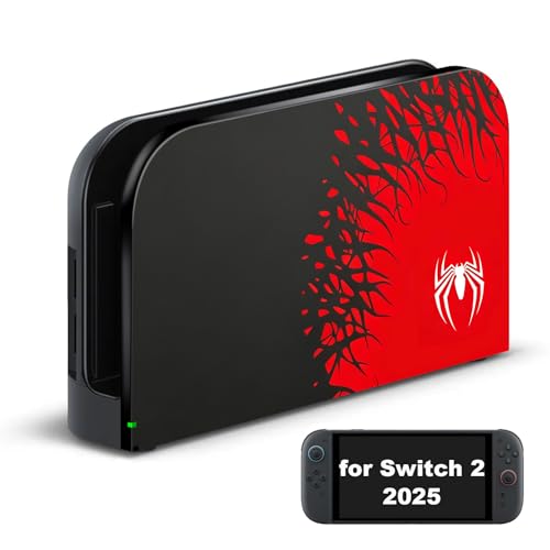 Switch 2 Dock Cover, Custom Faceplate Cover for Nintendo Switch 2 Charging Docking Station Scratch-Resistant & Abrasion-Resistant Hard PC Shell Protector Spider, Black - color: Black Spider