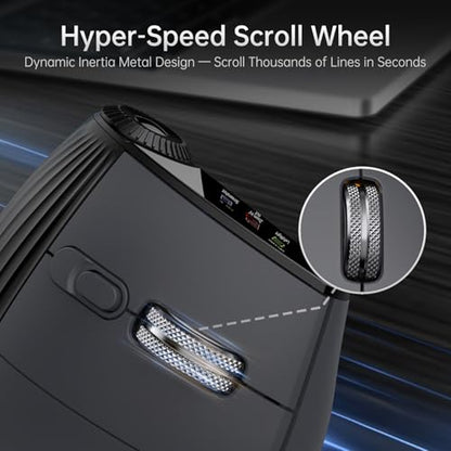 Ergonomic Vertical Mouse Wireless, Rechargeable Bluetooth Ultra-Fast Scrolling 4800 DPI Ergo Mouse, 2.4G Quiet Clicks 6 Buttons RGB Optical Mice, 3 Multi-Device Connectivity for Mac, Laptop - color: Black