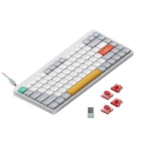 nuphy Air75 V2 Portable 75% Mechanical Keyboard,Wireless Keyboard,Supports Bluetooth/2.4G/USB-C RGB Gaming Keyboards,Compatible with Windows/Mac OS/Linux Systems White-Gateron Cowberry Switch - color: White, size: Gateron Cowberrry Switch
