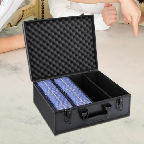 Card Storage Box Aluminum Storage Box for Valuable Card Collection Trading Card Organizer Aluminum Box Organizer for, 4 Compartments