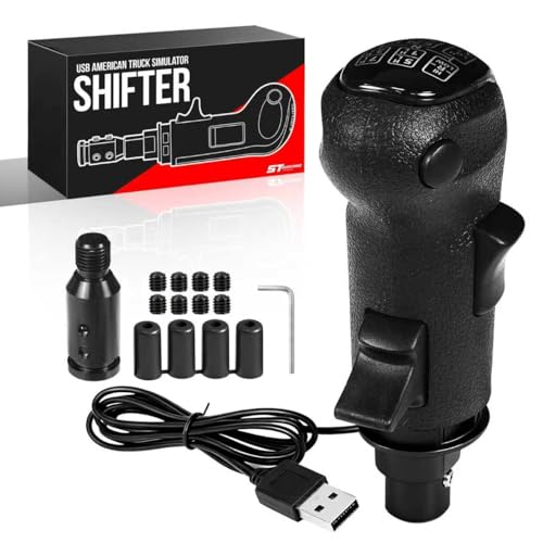 Staidkare USB American Truck Simulator Shifter 18 Speed Gear Shift Knob for PC ATS ETS2 | Compatible with Logitech G27 G29 G920 Thrustmaster TH8A Fanatec Sim Racing Wheels