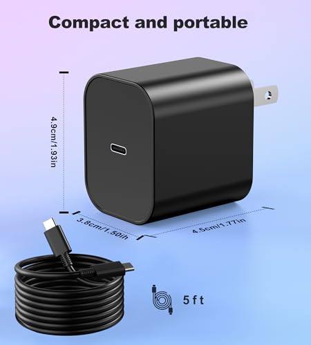 Switch 2 Charger - 60W GaN AC Power Adapter for Nintendo Switch/OLED/Lite & Steam Deck/OLED, USB-C Cable, Original Quality, Supports 4K TV Mode, PD3.0 Fast Charger for PS4 Adapter, Galaxy - size: 5FT/1.5M