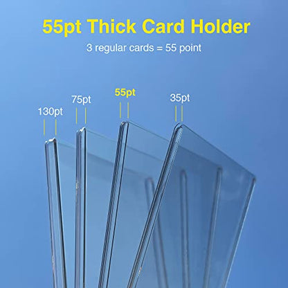 55pt Top Loaders for Cards, 3x4 Thick Holder with Protective Film, Toploader Card Protectors Hard Plastic, 25-Count - size: 55pt thick holder
