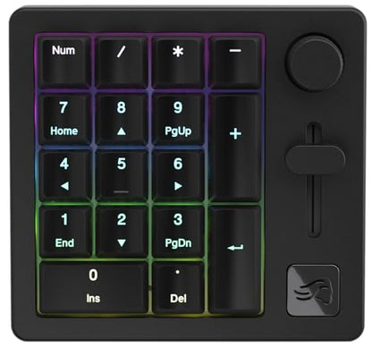 GLORIOUS GMMK Macro Pad - Black Mechanical Numpad - 10 Key USB Keypad - Hotswap, Programmable Volume Knob, RGB Backlit, Wired & Wireless Bluetooth- Gaming Keyboard Number Pad - color: Black Slate