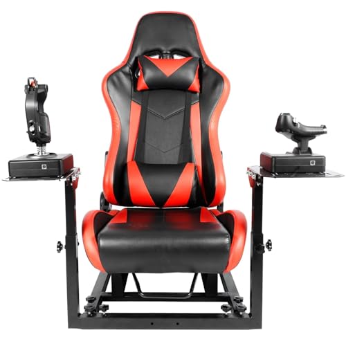 Dardoo Flight Game Cockpit With Redseat And Racing Simulator Mount, fits for Thrustmaster HOTAS WARTHOG, Not Included pedal, Throttle,Joystick