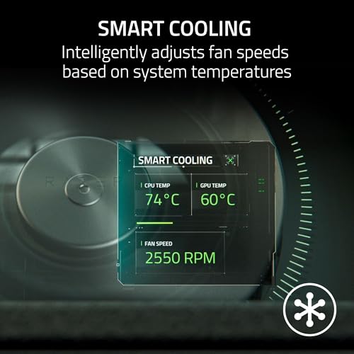 Razer Laptop Cooling Pad Adaptive Smart, Intelligent Fan Control | Airtight Pressure Chamber, Fits Most Laptops & Macbooks 14" to 18", Preset & Custom Fan Curves, 3 Port USB Type A, Chroma RGB