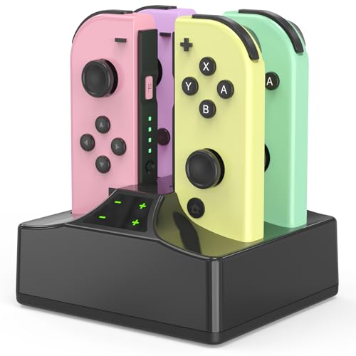 Joycon Charger for Nintendo Switch Joycon Controller, YCCSKY Charging Dock for 4 Switch Controllers, Charger Station with a USB Type-C Charging Cable