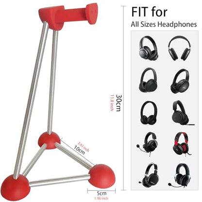 Headphone Stand, Desktop Headset Holder, Desk Earphone Stand, Gaming Headsets, for SteelSeries/Logitech/HyperX/Sony/Beats/Sennheiser/Anker/Xbox, and All Headphones. (red) - color: red