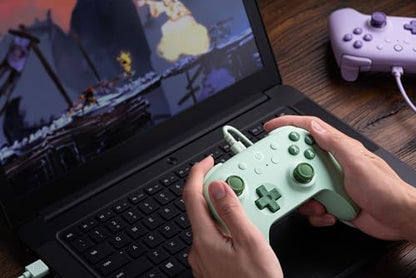 8BitDo Ultimate 2C Wired Controller for Windows PC and Android, with 1000Hz Polling Rate, Hall Effect Joysticks and Hall Triggers, and Remappable L4/R4 Bumpers (Green) - color: Green
