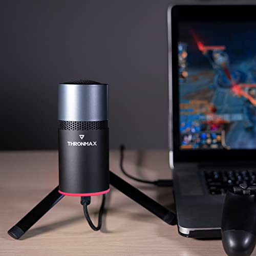 THRONMAX M20 USB Microphone Kit 96KHZ/24BIT Plug & Play Podcast Condenser Microphone with Professional Sound Chipset for PC Karaoke, YouTube, Gaming Recording (Black)