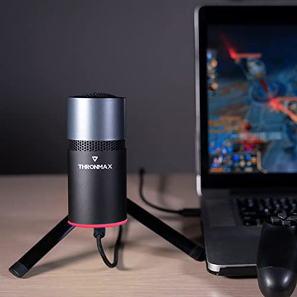 THRONMAX M20 USB Microphone Kit 96KHZ/24BIT Plug & Play Podcast Condenser Microphone with Professional Sound Chipset for PC Karaoke, YouTube, Gaming Recording (Black)
